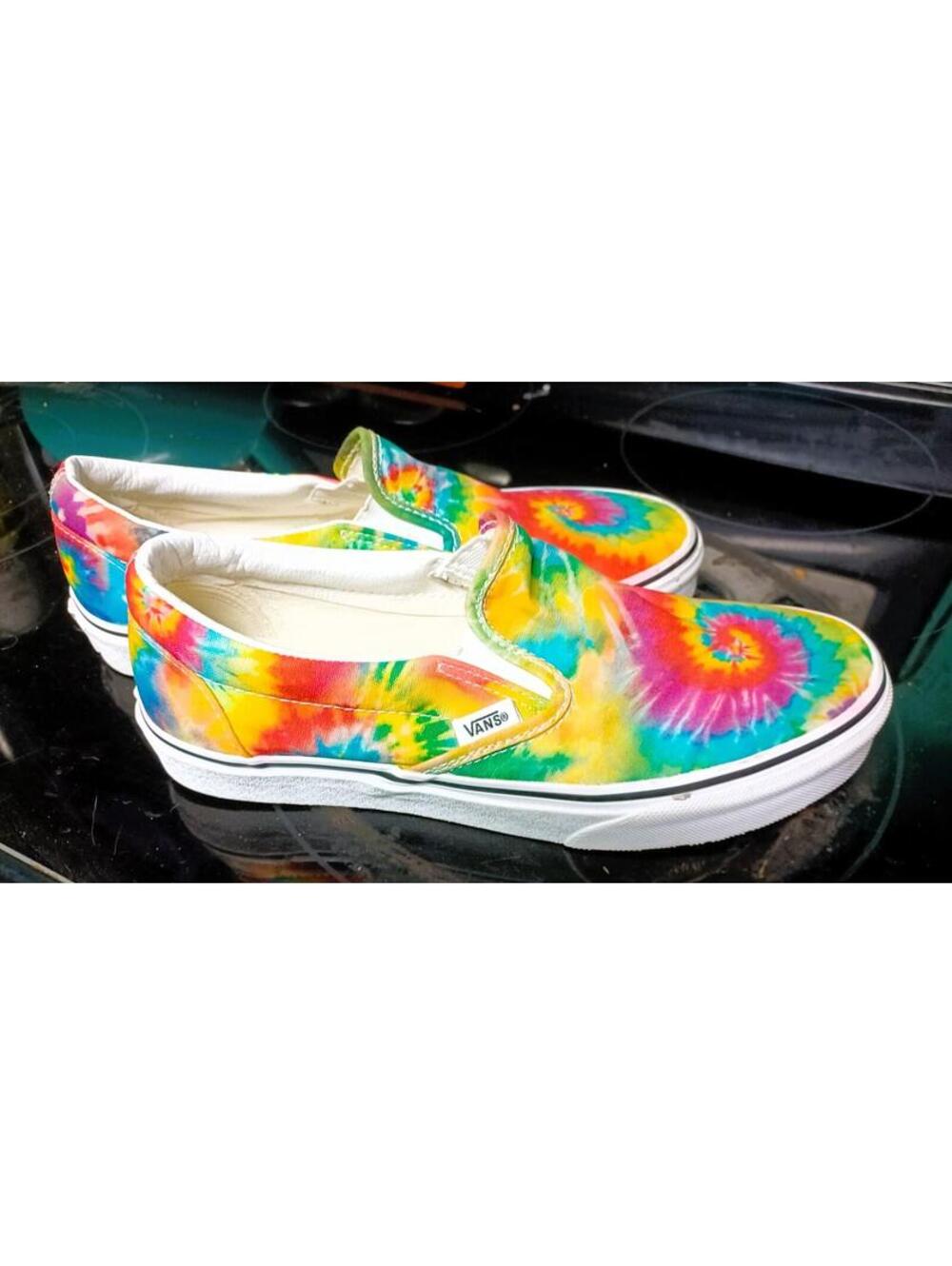 VANS Off the Wall Tie Dye Slip On Shoes Mens 7 Women 8.5 Multicolor Canvas skate